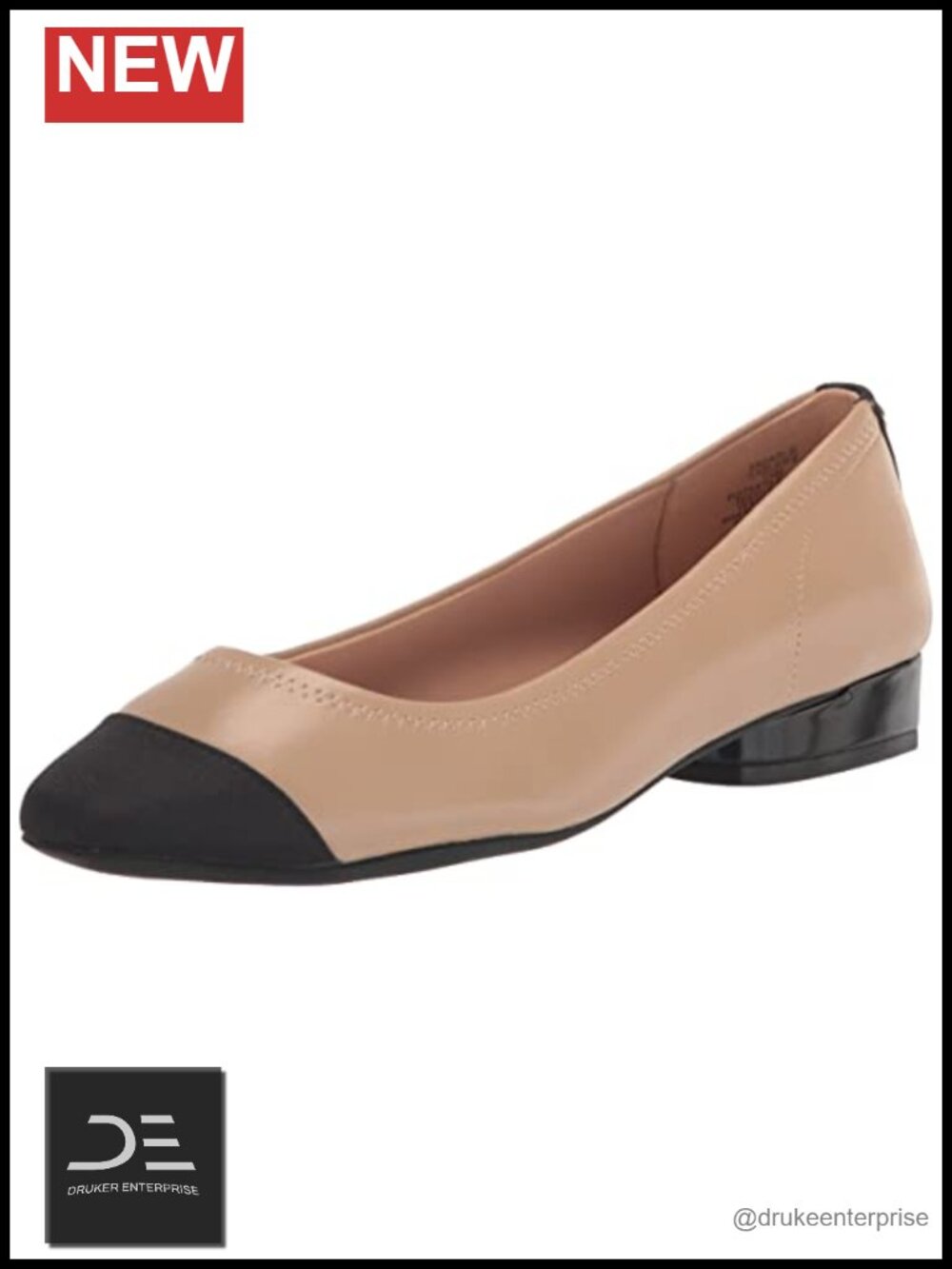 Anne Klein Carlie Ballet Flats Slip-On Suede Textile Square Toe